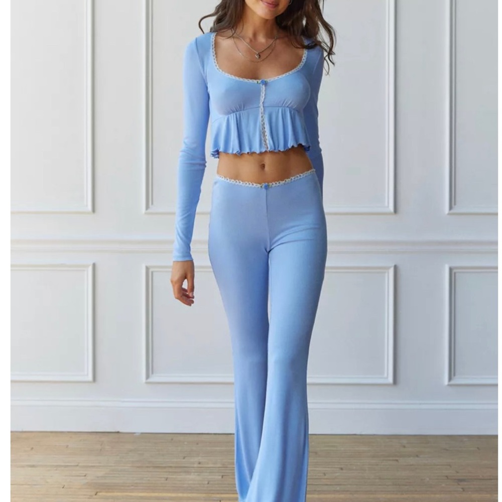 Urban outfitters Out From Under Sweet Dreams Flyaway Top Blue, Periwinkle